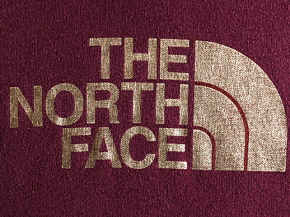 ノースフェイス プリント スウェット フード パーカー レディース M 古着 アウトドア The North Face トレーナー プルオーバー 裏起毛 薄手
