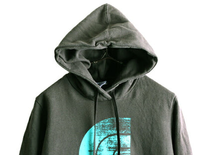 ノースフェイス プリント スウェット フード パーカー レディース M アウトドア The North Face トレーナー プルオーバー 裏起毛 グレー