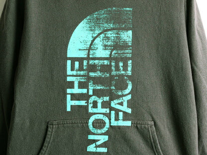 ノースフェイス プリント スウェット フード パーカー レディース M アウトドア The North Face トレーナー プルオーバー 裏起毛 グレー