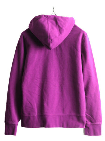 ノースフェイス プリント スウェット フード パーカー レディース M アウトドア The North Face トレーナー プルオーバー 裏起毛 パープル