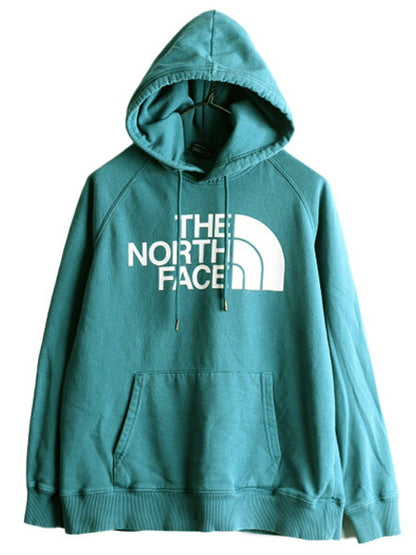 ノースフェイス プリント スウェット フード パーカー レディース M 古着 The North Face アウトドア トレーナー プルオーバー 裏起毛 薄手