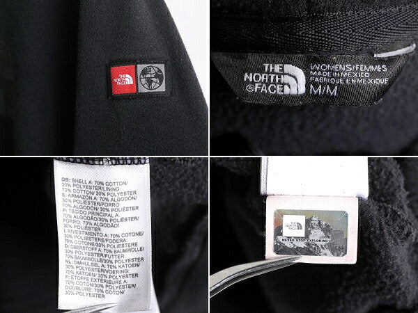 ノースフェイス プリント スウェット フード パーカー レディース M / アウトドア The North Face トレーナー プルオーバー 裏起毛 薄手 黒
