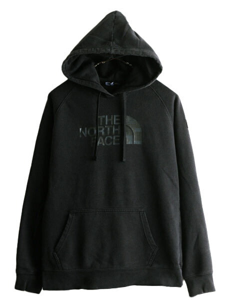 ノースフェイス プリント スウェット フード パーカー レディース M / アウトドア The North Face トレーナー プルオーバー 裏起毛 薄手 黒