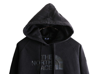ノースフェイス プリント スウェット フード パーカー レディース M / アウトドア The North Face トレーナー プルオーバー 裏起毛 薄手 黒