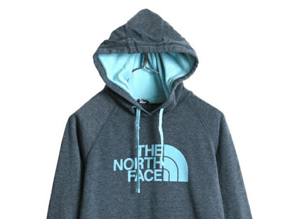 ノースフェイス プリント スウェット フード パーカー レディース M 古着 The North Face アウトドア トレーナー プルオーバー 裏起毛 薄手