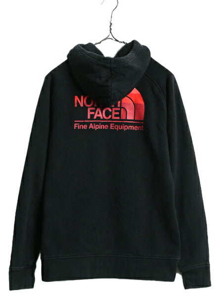 ノースフェイス 両面 プリント スウェット フード パーカー レディース M / The North Face アウトドア トレーナー プルオーバー ブラック