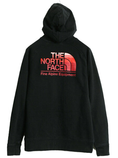 ノースフェイス 両面 プリント スウェット フード パーカー レディース M / The North Face アウトドア トレーナー プルオーバー ブラック