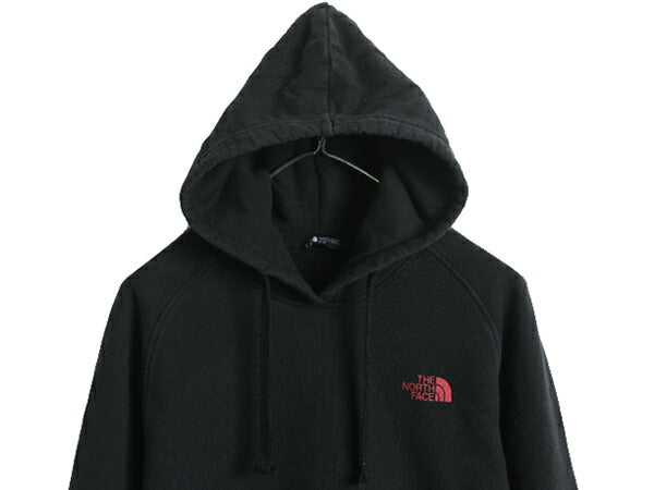 ノースフェイス 両面 プリント スウェット フード パーカー レディース M / The North Face アウトドア トレーナー プルオーバー ブラック