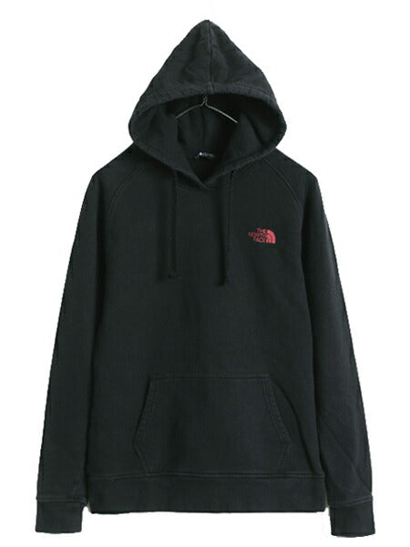 ノースフェイス 両面 プリント スウェット フード パーカー レディース M / The North Face アウトドア トレーナー プルオーバー ブラック