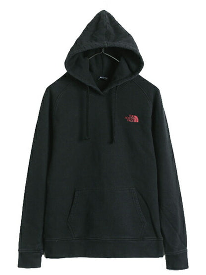 ノースフェイス 両面 プリント スウェット フード パーカー レディース M / The North Face アウトドア トレーナー プルオーバー ブラック