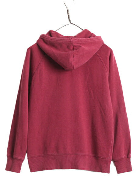 ノースフェイス プリント スウェット フード パーカー レディース XS アウトドア The North Face トレーナー プルオーバー 裏起毛 ボルドー