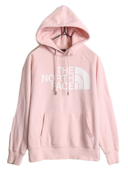 ノースフェイス プリント スウェット フード パーカー レディース S / The North Face トレーナー プルオーバー 裏起毛 アウトドア ピンク