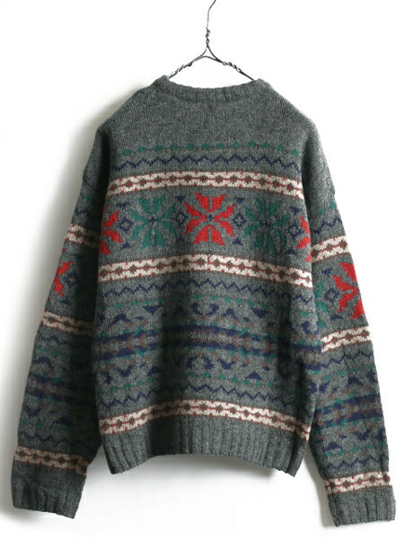 00s ■ OLD GAP ノルディック シェットランド ウール 長袖 ニット セーター メンズ レディース S / 00年代 オールド ギャップ 総柄 旧タグ