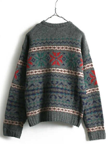 00s ■ OLD GAP ノルディック シェットランド ウール 長袖 ニット セーター メンズ レディース S / 00年代 オールド ギャップ 総柄 旧タグ