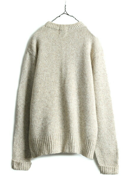 70s ウールリッチ ニット セーター メンズ XL 小さめ L 程 70年代 ヴィンテージ Woolrich ウール 無地 旧タグ 白タグ ナチュラル ベージュ