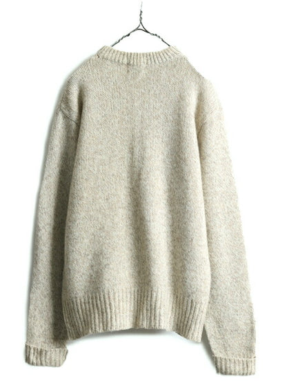 70s ウールリッチ ニット セーター メンズ XL 小さめ L 程 70年代 ヴィンテージ Woolrich ウール 無地 旧タグ 白タグ ナチュラル ベージュ
