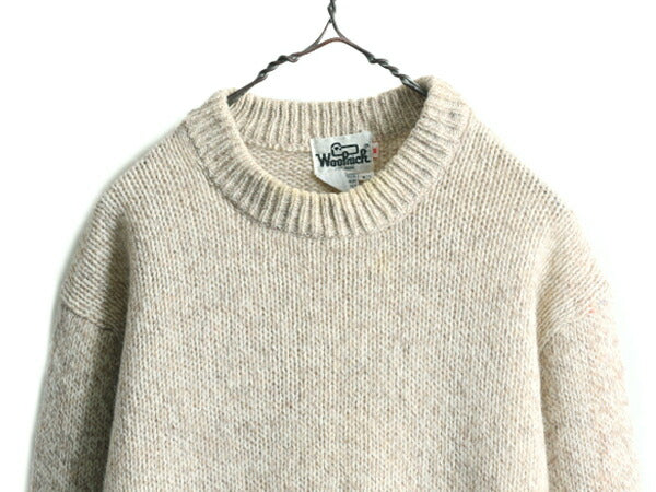 70s ウールリッチ ニット セーター メンズ XL 小さめ L 程 70年代 ヴィンテージ Woolrich ウール 無地 旧タグ 白タグ ナチュラル ベージュ
