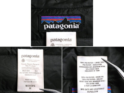 13年製 パタゴニア ダウン セーター レディース M 古着 Patagonia ナイロン ジャケット アウター ブルゾン アウトドア パッカブル ブラック
