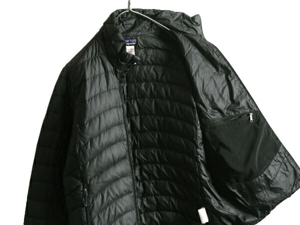 13年製 パタゴニア ダウン セーター レディース M 古着 Patagonia ナイロン ジャケット アウター ブルゾン アウトドア パッカブル ブラック
