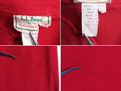 80s 90s USA製 ■ エルエルビーン ヘンリーネック 半袖 Tシャツ メンズ M / 80年代 90年代 LLBEAN オールド LLビーン ビンテージ 旧タグ 赤