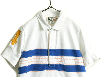 ■ RUGBY ラルフローレン ボーダー 半袖 ラガー シャツ レディース M メンズ S 程 POLO ラグビー ポロ ラガーシャツ ポロシャツ 半袖シャツ