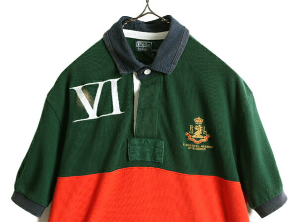 ■ ポロ ラルフローレン 鹿の子 半袖 ポロシャツ メンズ M / 古着 POLO 半袖シャツ ラガーシャツ タイプ ラグビー シャツ カスタムフィット