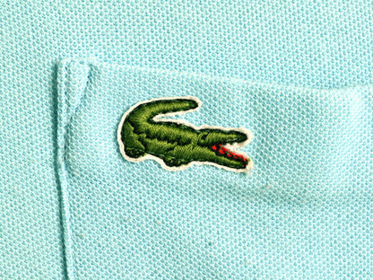 80s ■ ラコステ ポケット付き 鹿の子 半袖 ポロシャツ メンズ M 古着 80年代 ビンテージ IZOD LACOSTE 半袖シャツ ワンポイント ボックス