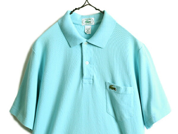 80s ■ ラコステ ポケット付き 鹿の子 半袖 ポロシャツ メンズ M 古着 80年代 ビンテージ IZOD LACOSTE 半袖シャツ ワンポイント ボックス