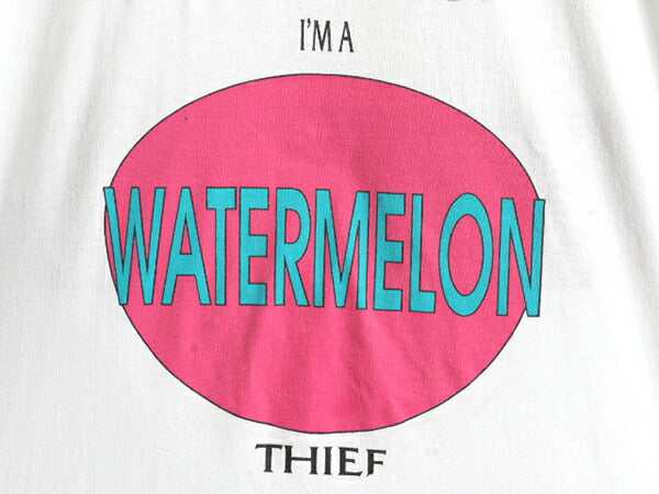 90s オールド USA製 ■ ジョーク プリント 半袖 Tシャツ ( メンズ レディース L ) 古着 90年代 プリントTシャツ シングルステッチ 白 白T