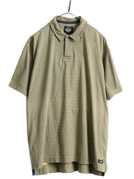 90s ■ ドッカーズ リーバイス チェック 半袖 ポロシャツ メンズ L / 古着 90年代 オールド DOCKERS LEVIS 半袖シャツ スムース 素材 総柄