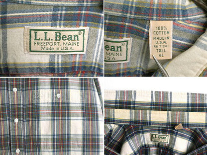 80s USA製 エルエルビーン チェック 長袖 シャツ メンズ XL / 80年代 ヴィンテージ LLBean 長袖シャツ 大きいサイズ LLビーン アウトドア