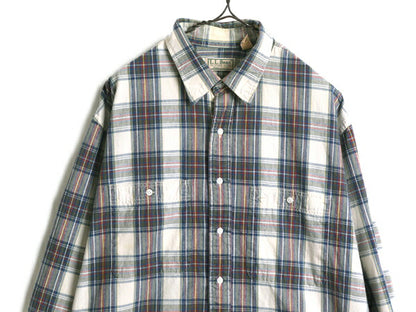80s USA製 エルエルビーン チェック 長袖 シャツ メンズ XL / 80年代 ヴィンテージ LLBean 長袖シャツ 大きいサイズ LLビーン アウトドア
