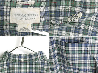 デニム&サプライ ラルフローレン チェック 3点留め ボタンダウン シャツ メンズ L / DENIM&SUPPLY ポロ マルチカラー 長袖シャツ BDシャツ