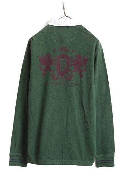 ブルックスブラザーズ 長袖 ラガー シャツ メンズ L / Brooks Brothers ラグビーシャツ ヘビーウェイト 2トーン バックプリント 長袖シャツ