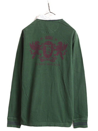 ブルックスブラザーズ 長袖 ラガー シャツ メンズ L / Brooks Brothers ラグビーシャツ ヘビーウェイト 2トーン バックプリント 長袖シャツ