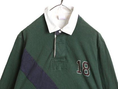 ブルックスブラザーズ 長袖 ラガー シャツ メンズ L / Brooks Brothers ラグビーシャツ ヘビーウェイト 2トーン バックプリント 長袖シャツ