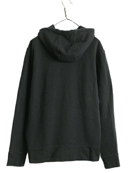 ノースフェイス プリント スウェット フード パーカー メンズ L 古着 The North Face プルオーバー トレーナー 裏起毛 アウトドア ブラック