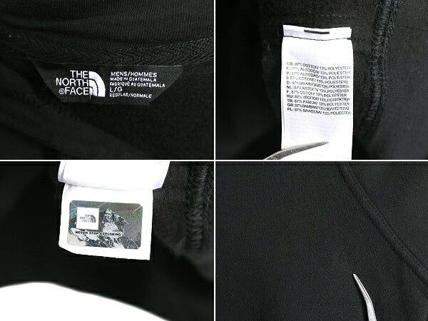 ノースフェイス プリント スウェット フード パーカー メンズ L 古着 The North Face プルオーバー トレーナー 裏起毛 アウトドア ブラック