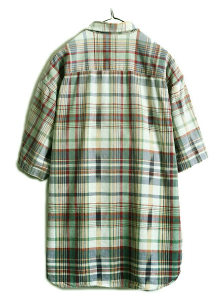 90s ■ ドッカーズ リーバイス チェック 半袖 シャツ ( メンズ L ) 古着 90年代 オールド LEVIS DOCKERS ポケット付き ビッグシルエット