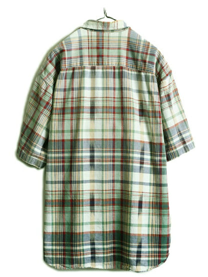 90s ■ ドッカーズ リーバイス チェック 半袖 シャツ ( メンズ L ) 古着 90年代 オールド LEVIS DOCKERS ポケット付き ビッグシルエット