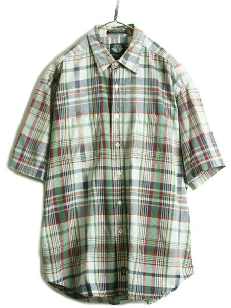 90s ■ ドッカーズ リーバイス チェック 半袖 シャツ ( メンズ L ) 古着 90年代 オールド LEVIS DOCKERS ポケット付き ビッグシルエット