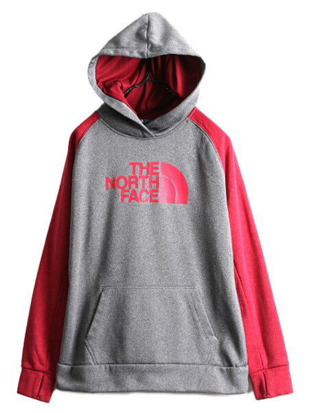ノースフェイス 2トーン プリント フード パーカー レディース M 古着 The North Face アウトドア ジャージ 素材 裏 フリース ストレッチ