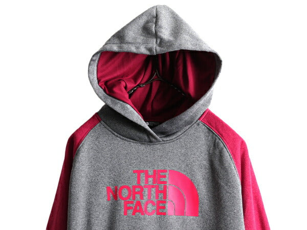 ノースフェイス 2トーン プリント フード パーカー レディース M 古着 The North Face アウトドア ジャージ 素材 裏 フリース ストレッチ