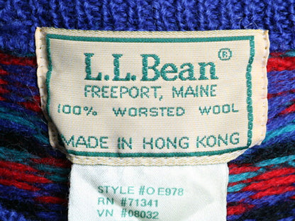 80s エルエルビーン ネイティブ柄 ウール ニット セーター メンズ L / 80年代 LLビーン ヴィンテージ LLBEAN 総柄 アウトドア フェアアイル