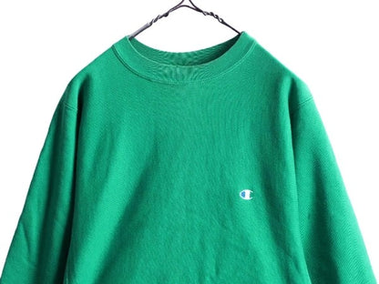 90s USA製 チャンピオン リバースウィーブ スウェット トレーナー メンズ M 90年代 オールド Champion 裏起毛 目付き ターコイズ グリーン