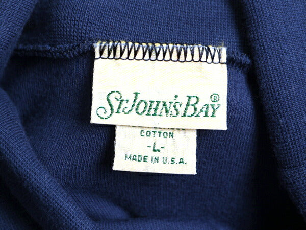 80s USA製 ST JOHN'S BAY タートルネック 長袖 Tシャツ メンズ レディース L / セントジョンズベイ 80年代 ヴィンテージ JCペニー 無地 紺