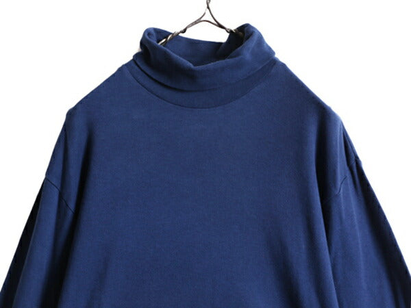 80s USA製 ST JOHN'S BAY タートルネック 長袖 Tシャツ メンズ レディース L / セントジョンズベイ 80年代 ヴィンテージ JCペニー 無地 紺