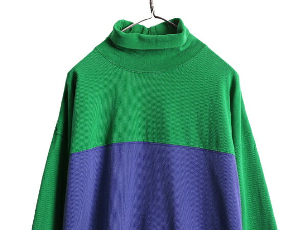 90s USA製 OLD GAP タートルネック 長袖 Tシャツ メンズ XL / 古着 90年代 オールド ギャップ ロンT ボーダー ストレッチ ビッグシルエット