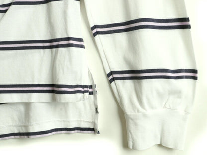 ペルー製 高級 ピマコットン 大きいサイズ XL ■ POLO GOLF ラルフローレン 鹿の子 ボーダー 長袖 ポロシャツ ( メンズ ) 古着 ポロ ゴルフ