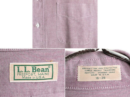 80s USA製 エルエルビーン オックスフォード 長袖 ボタンダウン シャツ メンズ L 程/ 古着 80年代 ヴィンテージ LLBEAN 長袖シャツ Yシャツ